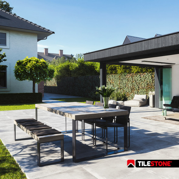 Carrelages terrasse en céramique , carrelages sol, look béton, gris clair, Impermo, moderne & minimaliste